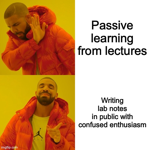 Passive learning from lectures meme