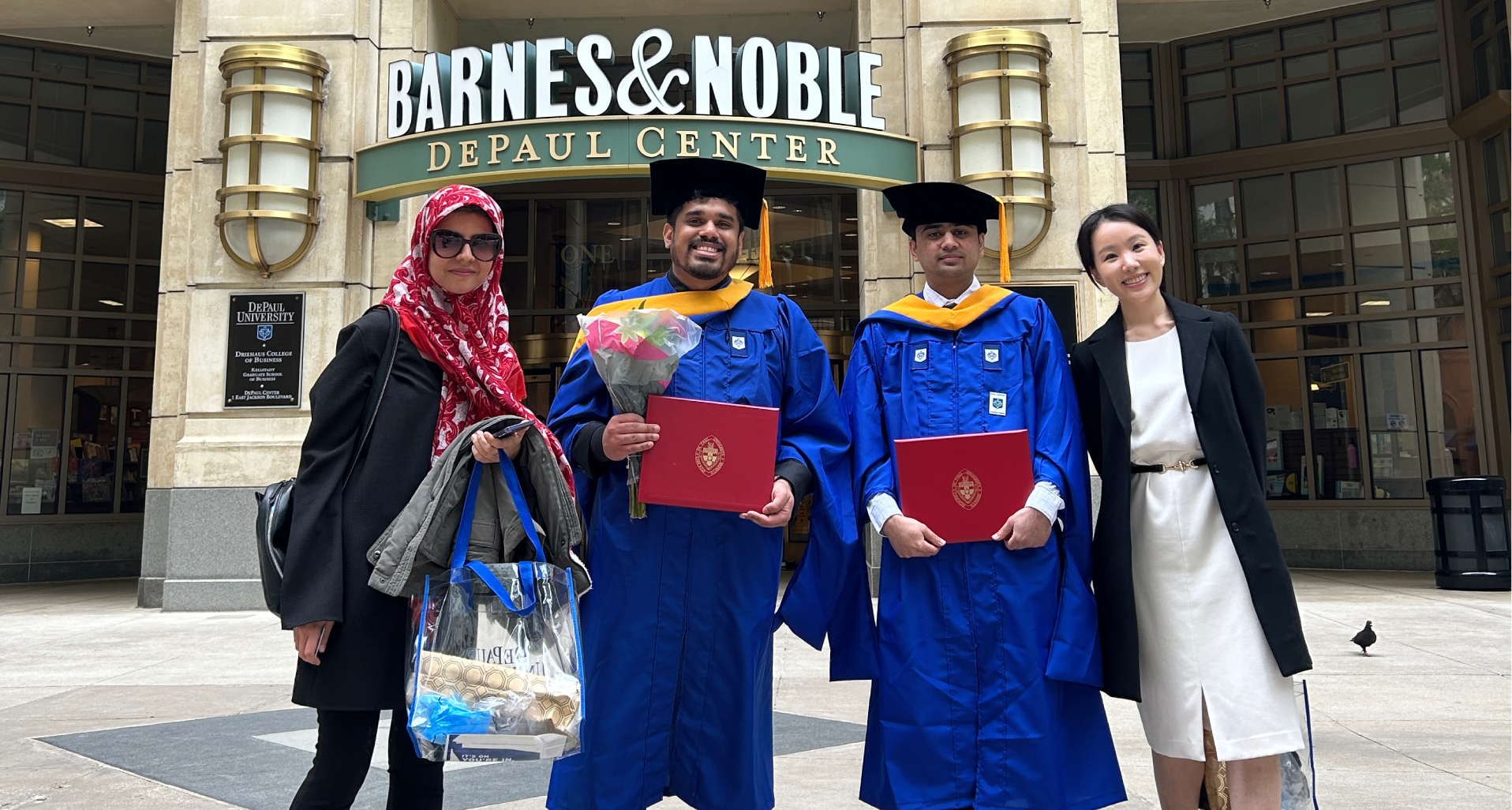 Fatemeh attending my graduation ceremony, alongside Young